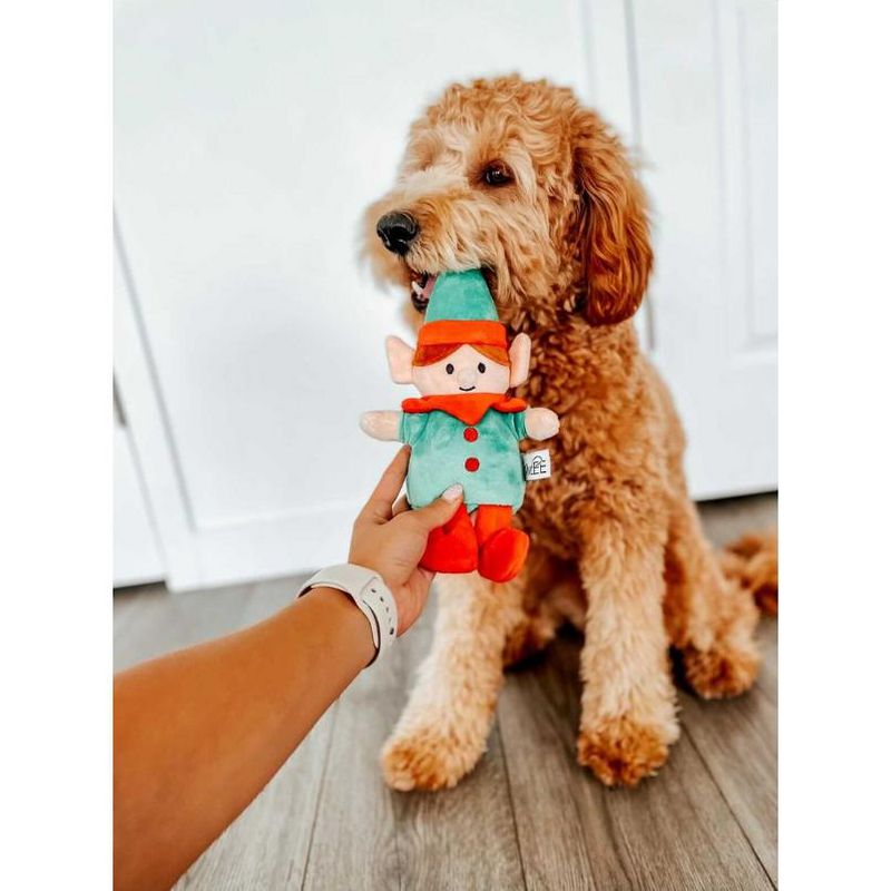 Midlee Christmas Elf Plush Dog Toy, 3 of 8
