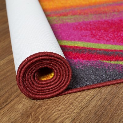 Multicolor Abstract Waves Tufted Synthetic 8' x 10' Area Rug