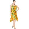 LA LEELA Women's Beachwear Summer Swim Beach Cover Ups for Swimwear Women Swimsuit Coverups for Women Cover-up Spaghetti Strap Dress 1X Orange, Floral - 3 of 4