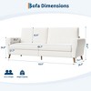 84 Inch Modern Sofa Couch, Large 3-Seater Sofa with Streamlined Armrests, Boucle Loveseat Wood Feet, Comfy Couch for Living Room, Apartment, Lounge - 2 of 4