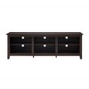 Chic Crate - 70" Transitional Media Console - 3 Open Shelves for 80" TVs - Modern TV Stand with Storage - Dark Espresso - 2 of 4