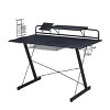 NicBex Carbon Writing Desk Modern Computer Desk with Shelving and Cup Holder for Living Room, Office, Black - 3 of 4