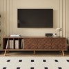 70.8 Inch Walnut Modern TV Stand Media Console Table for TVs up to 80 Inches with 5 Solid Wood Legs for Living Room Bedroom - 2 of 4