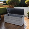Gulches Outdoor Storage Box, 113 Gallon Wicker Patio Deck Boxes with Lid, Outdoor Cushion Storage for Kids Toys, Pillows, Towel Grey Wicker - 3 of 4