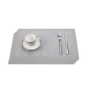 Deer Jacquard 12" x 18" In. PVC Fiber Woven Non-Slip Washable Placemat Set of 4 - 1 of 3