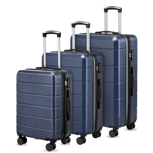 Luggage with Silent Spinner Wheels, Expandable Hardside Carry On 20 Inch,Checked Medium 24 Inch Large 28Inch Suitcase, 3-Piece Set - 1 of 4