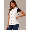 Allegra K Women's Solid Zip Up Sleeveless Utility Anorak Outwear Cargo Vest - 3 of 4