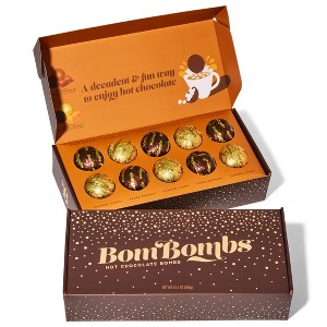 BomBombs Hot Chocolate Bombs Gift Set – 10 Classic Milk Chocolate Cocoa Bombs with Caramel Candy & Fudge Brownie Flavors - 1 of 4