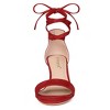 Allegra K Women's Kitten Heel Open Top Lace-Up Sandals - 2 of 4