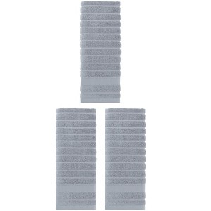 REGALWOVEN 3 Pack Solid Striped Cotton Hand Towels for Bathroom, Kitchen, Gym 14" x 30" - 1 of 4