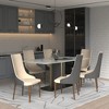 LeisureMod Elm Upholstered Dining Chair – High Back Side Chair with Ash Wood Legs and Curved Backrest for Kitchen and Dining Room Set of 4 - 3 of 4