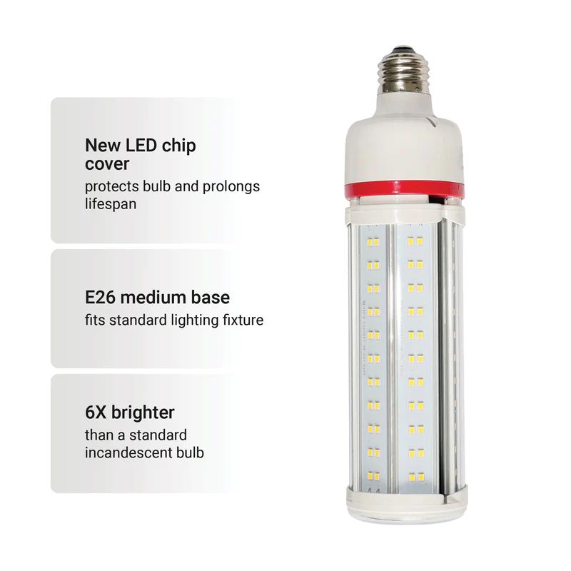 4-Pack 6975 Lumen LED Cob Bulb E26 5K Lumen Tough, 1 of 7