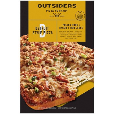 Outsiders Pizza Company Detroit Style Pulled Pork, Bacon & BBQ Sauce Frozen Pizza - 26.6oz