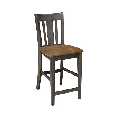 San Remo 24" Solid Wood Counterheight Stool in Hickory/Washed Coal
