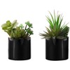 NicBex Artificial Succulent Plant 2PC, 7" H Fake Plants in Pots, Tabletop Faux Plants Indoor for Living Room/Office/Windowsill Decor - 3 of 4