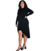 24seven Comfort Apparel Long Sleeve Dressy Tulip Skirt Knee Length Plus Size Dress - 2 of 4