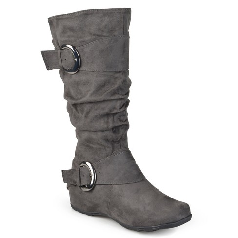 Journee Collection Wide Calf Women's Jester-01 Boot Grey 8 : Target