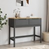 vidaXL Console Table FLORO Gray 35.2"x14.4"x28.7" Solid Wood Pine - 3 of 4