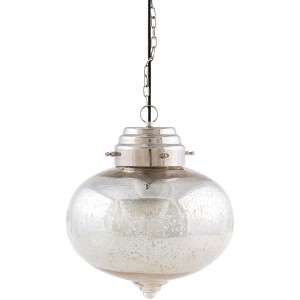 Mark & Day Warrensburg 16"H x 14"W x 14"D Global Metallic - Silver Ceiling Lights - 1 of 3
