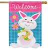 Bunny With Flowers Easter Burlap House Flag Welcome 28" x 40" Briarwood Lane - 2 of 4