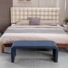 Angel Sar 43in Ottoman Bench, Boucle Fabric Bed Bench, Footrest with Gold Metal Legs for Bedroom, Dark Blue - 4 of 4