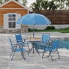 Patio Dining Set for 4 With Umbrella, Outdoor Furniture Set With 4 Folding Dining Chairs - 4 of 4