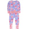 RuffleButts SoftSnooze Baby Girls Ruffle One Piece Convertible Pajamas - 2 of 2
