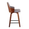Set of 2 Stella Counter Height Barstools with Swivel & Footrest - LumiSource: Walnut/Light Gray/Black - 3 of 4