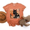 Simply Sage Market Black Cat Fall Leaves Distressed Garment Dyed Tee - 3 of 4