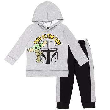 Star Wars The Mandalorian Baby Yoda Little Boys Fleece Fleece Hoodie & Pants Set Gray/Black 
