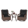 Costway 3 PCS Patio Furniture Set with 2-Tier Side Table and Cushions for Porch Brown/Black - 2 of 4