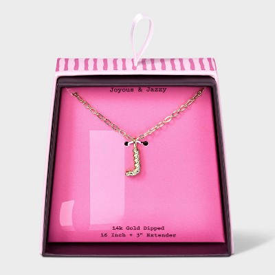 14K Gold Dipped Twisted Bubble Initial Necklace - A New Day™ Gold