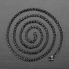 West Coast Jewelry Men's Polished Spiga Wheat Chain Black Plated Steel Necklace (3mm) - 24" - 2 of 3