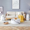 Vynxaria Modern Minimalist Coffee Tables Set with Marble Pattern - 3 of 4