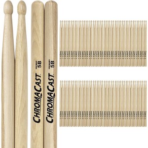 ChromaCast 5B USA Made Hickory Drumsticks Pair - Wood Tipped - Drum Sticks Tour Tested by Pro Drummers - Real American Hickory Wood - 1 of 4