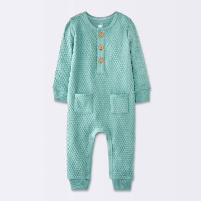 Image of Baby Boys' Sweater Romper - Cloud Island™ Blue Newborn