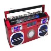 Studebaker SB2145 80's Retro Street Portable Bluetooth Boombox with FM Radio, CD Player, LED EQ and 10 Watts RMS Power - 3 of 4