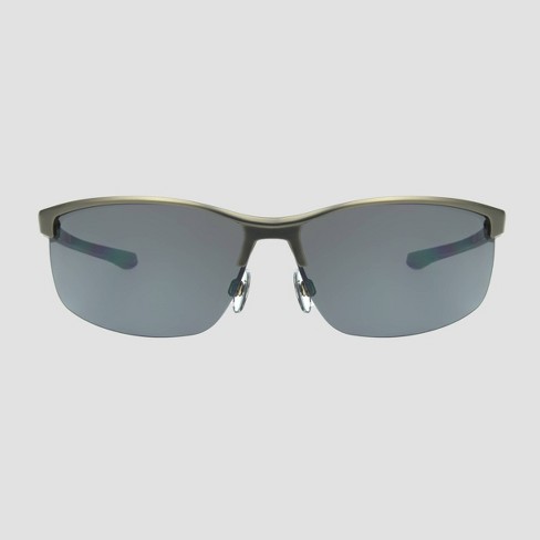 Men's Rectangle Sunglasses with Mirrored Polarized Lenses - All In Motion™  Black