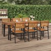 vidaXL Patio Table Patio Furniture Table with Metal Frame Solid Wood Acacia - 2 of 4