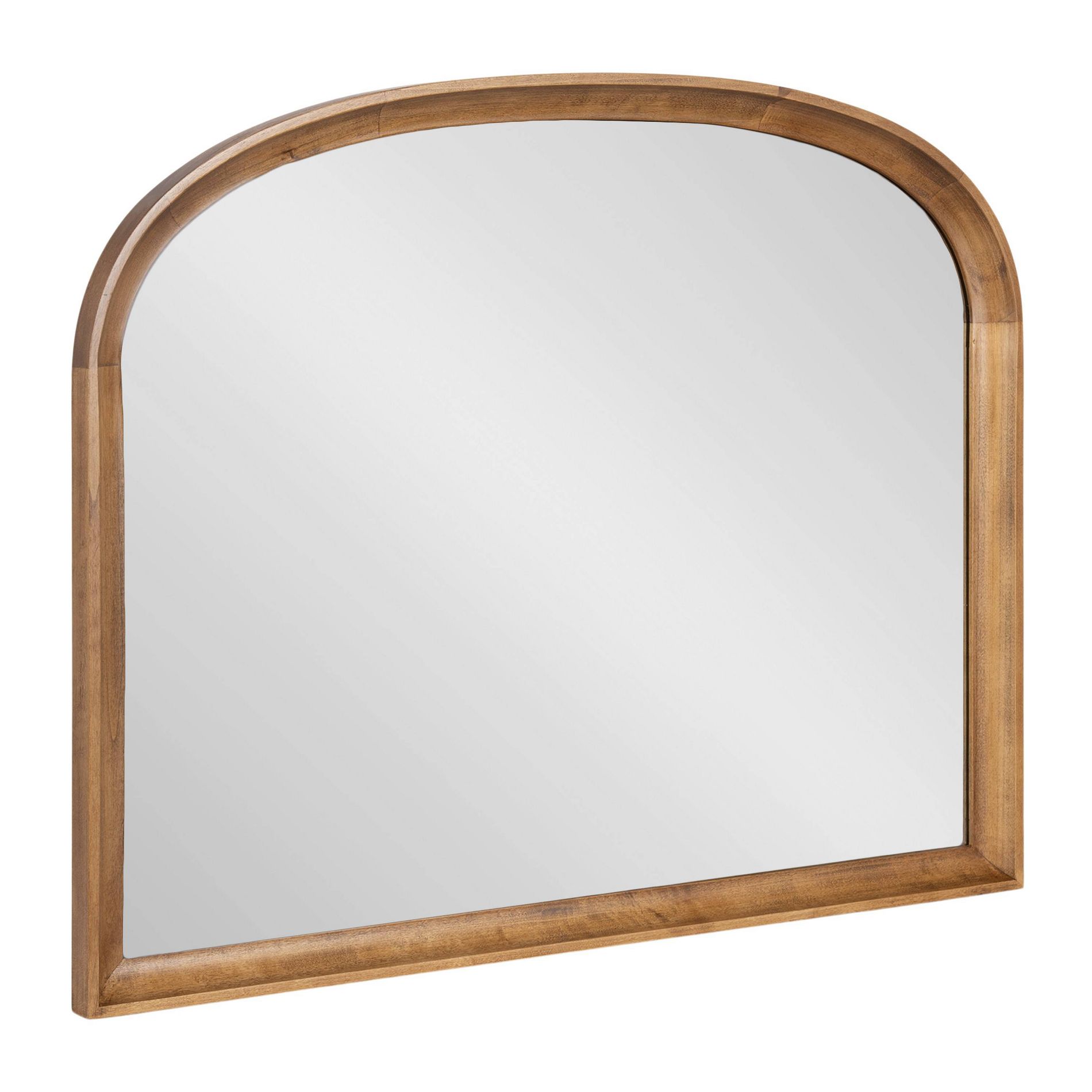 Kate & Laurel All Things Decor 34"X28" Hatherleigh Basket Arch Wall Mirror Rustic Brown