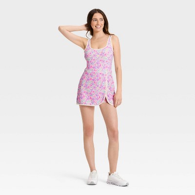 Women's Knit Piped Wrap Active Dress - JoyLab