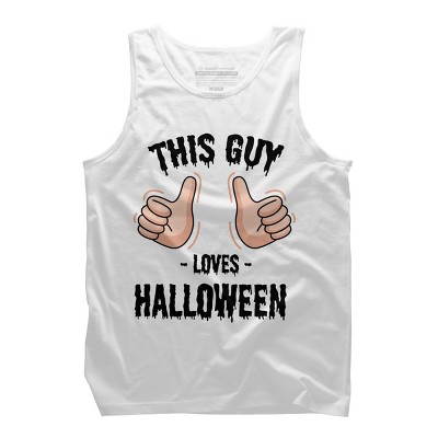 Men's Design By Humans This Guy Loves Halloween By MultimediaOne Tank Top