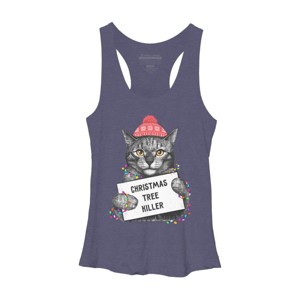 Women's Design By Humans Christmas tree killer By kodamorkovkart Racerback Tank Top - 1 of 3