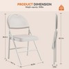 Folding Chairs 2 Pack, Metal Foldable Chair with Cushion and Non-Slip Feet Pads, PU Party Chairs - 2 of 4
