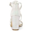 Allegra K Women's Glitter Buckle Closure Crisscross Strap Block Heels Sandals - 3 of 4