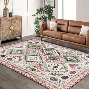 Washable Area Rug Modern Geometric Boho Floor Rugs for Living Room Easy to Care Non Shedding Farmhouse Accent Carpet for Nursery - 1 of 4