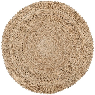 Natural Fiber Nf356 Hand Woven Indoor Area Rug - Natural - 4' Round ...