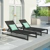 GDFStudio Mottetta Outdoor Mesh and Aluminum Armless Adjustable Chaise Lounges (Set of 2) - 2 of 4