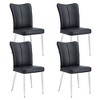 Set of 4 PU seats with silver metal legs - 4 of 4