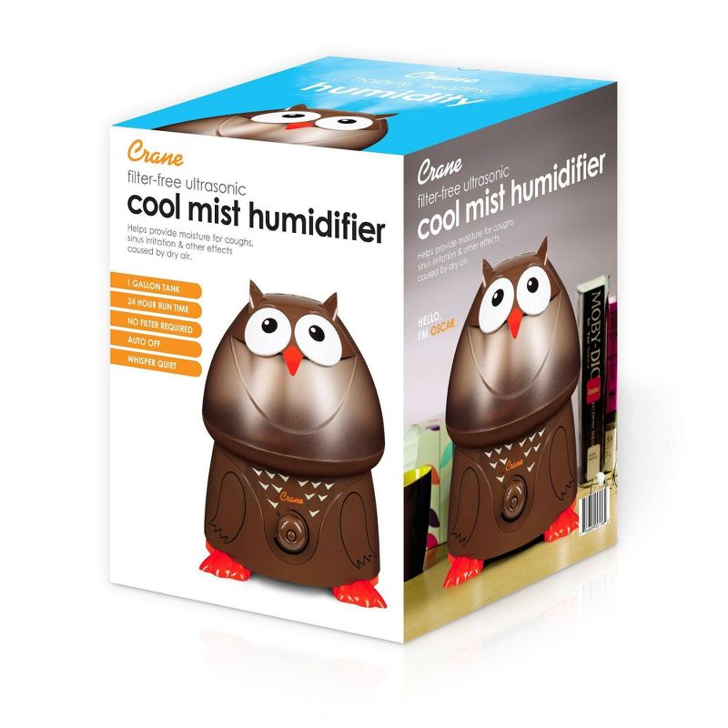 Crane Adorable Owl Ultrasonic Cool Mist Humidifier - 1gal, 3 of 7